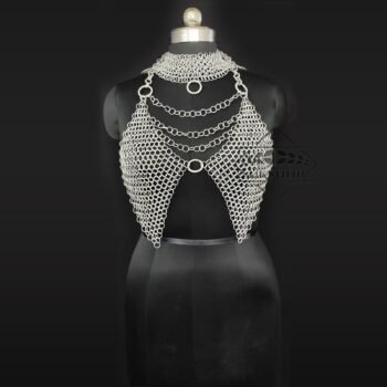 Sexy Female Butted Chainmail Bra Aluminium, Chainmail top, mother day gift