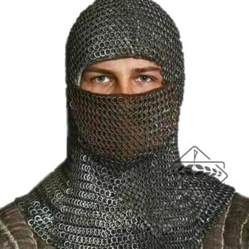 Chainmail Coif,  9MM Flat Riveted with Washer Coif, Chainmail Armor