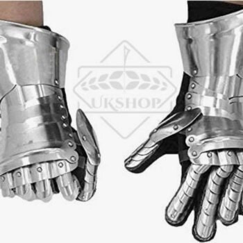 Medieval Gauntlets Steel With Leather Gloves Inside