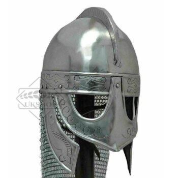 Viking Helmet with Chainmail Medieval Norman Knight Battle Armor Costume Helmet, Thanks giving gift