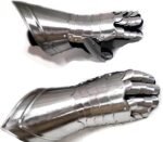 Medieval Handcrafted Gauntlet Armor Steel and Leather Hand Protective Gloves, Thanks giving gift