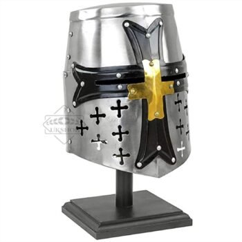 Medieval Helmet, Knight Special Templar Edition Helmet, Knight Templar Crusader Helmet, Wooden stand free | Thanks giving gift