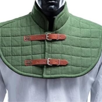medieval padded gorget -  Green Cotton arming Collar