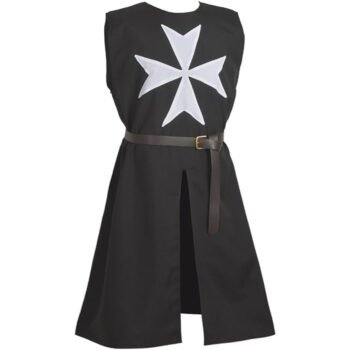 Knight Tunic with Maltese Cross Black