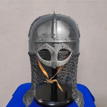 Viking Helmet 18 Gauge Steel with 9MM Flat Ring Riveted Chainamil Aventail